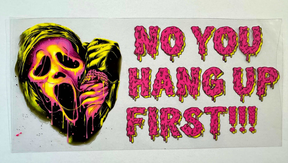 Sassy UV-DTF Wrap with vibrant horror and sweary single design print for DIY tumbler decoration