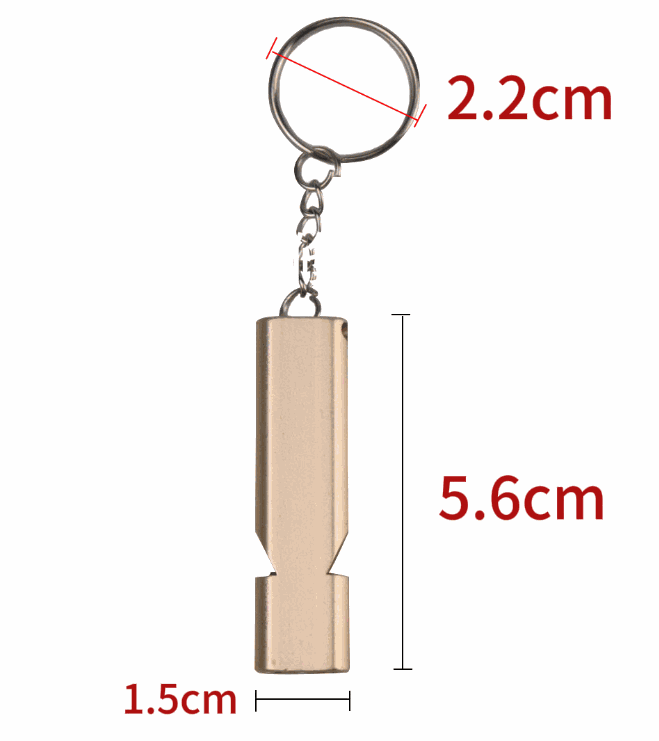 Metal Flat Whistle with slim, flat design for high-decibel emergency alerts, available in chrome silver, matte black, and rose gold.