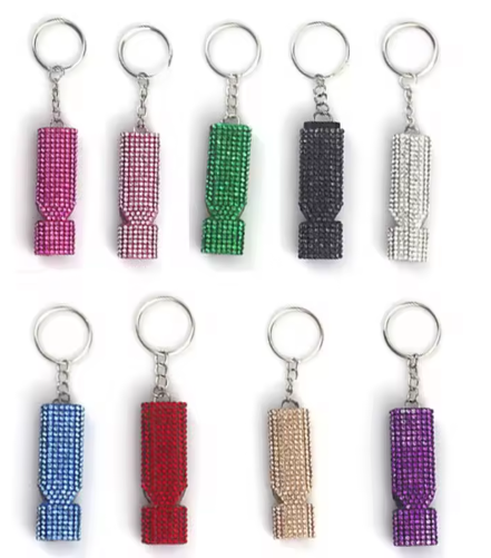 Bling Flat Metal Whistle