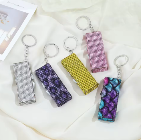 Large Bling Pill Box Keychain