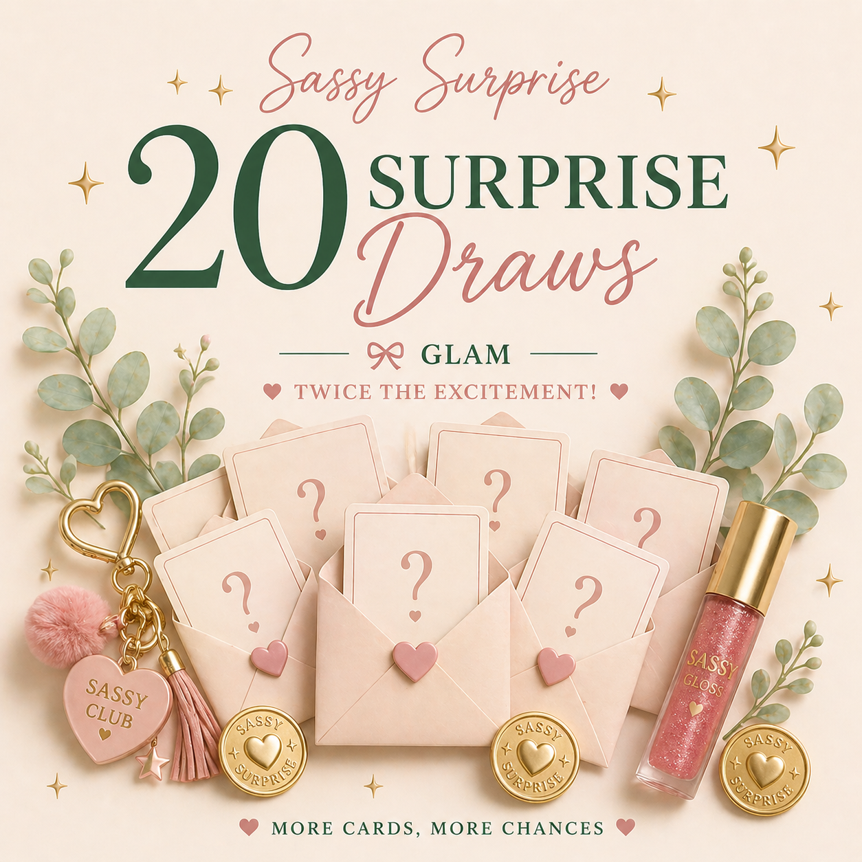 Sassy Surprise 💖 Glam – 20 Draw