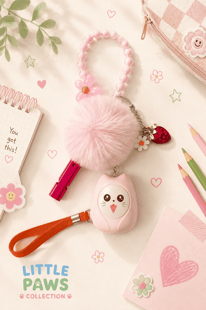 Little Paws Edition kids safety pack with personal alarm and accessories for ages 7–12