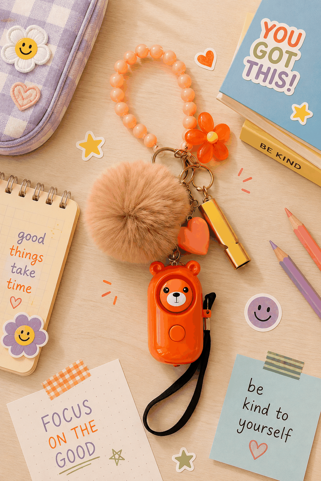 Little Paws Edition kids safety pack with personal alarm and accessories for ages 7-12