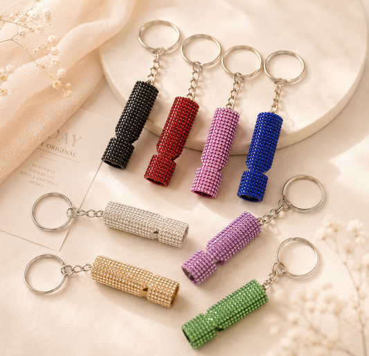 Bling Flat Metal Whistle