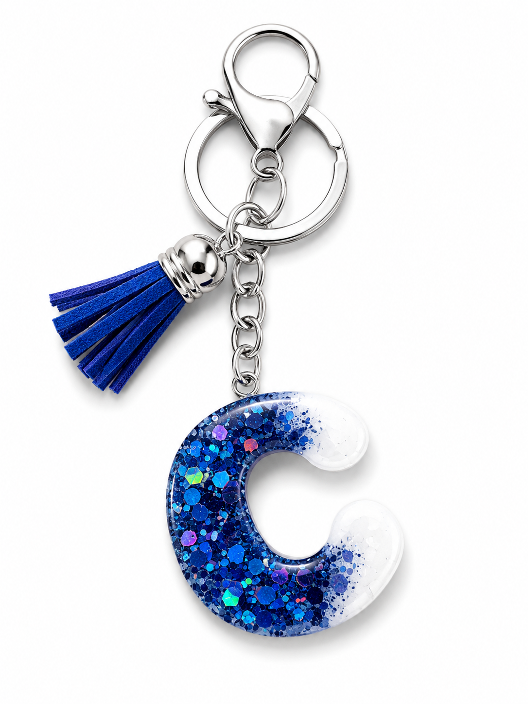 Resin Letter Keychain with Tassel — Handmade by Safe & Sassy