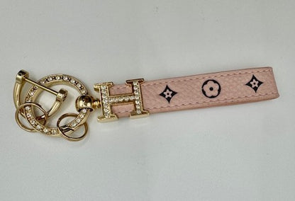 Modern Leather Wristlet Keychain