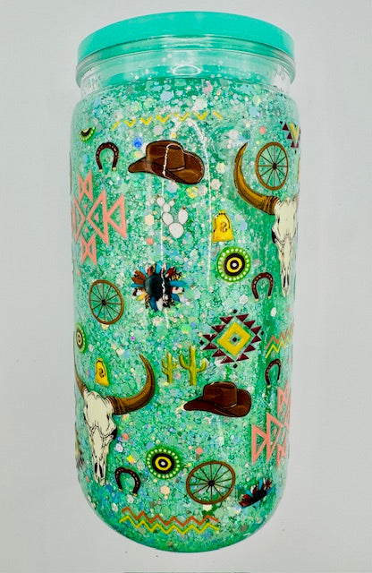 Pre-Made 16oz Snowglobe Tumblers – Ready to Ship