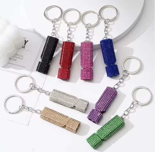 Bling Flat Metal Whistle