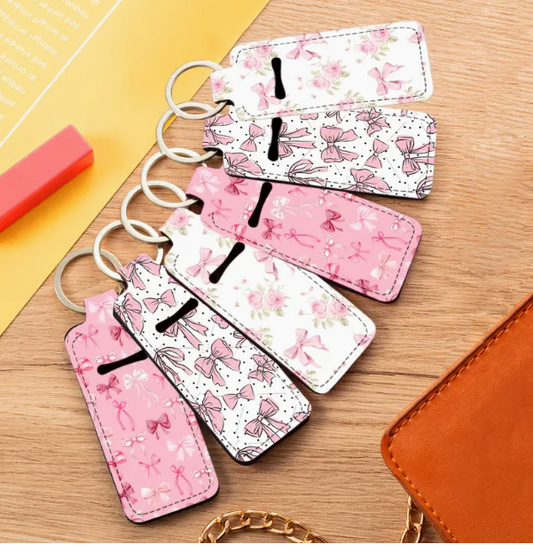 Cute Pattern Hand Sanitizer Keychain Holder