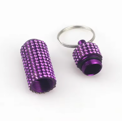 Bling Pill Storage Keychain