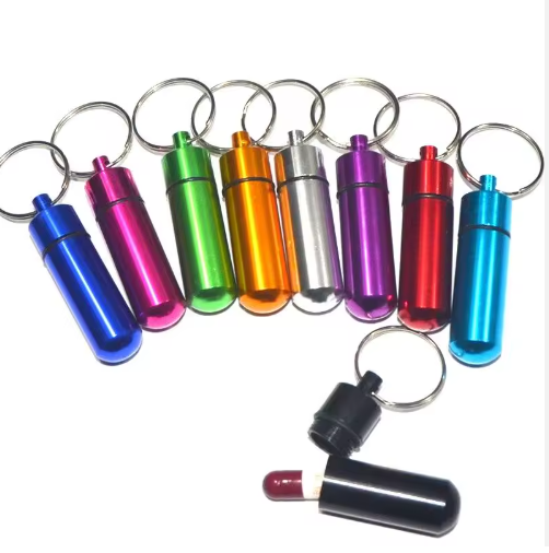 Plain Pill Storage Keychain
