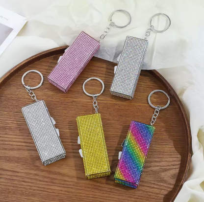 Large Bling Pill Box Keychain