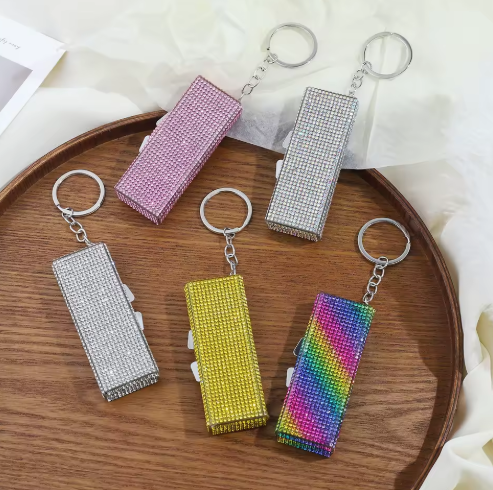 Large Bling Pill Box Keychain