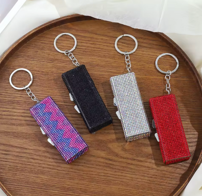 Large Bling Pill Box Keychain