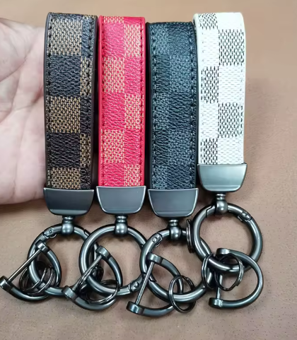 Modern Leather Wristlet Keychain