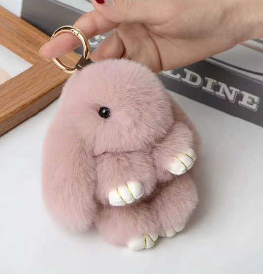 Fluffy Bunny Keychain