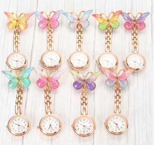 ✨ Butterfly Wing Fob Watch – Nurse Edition