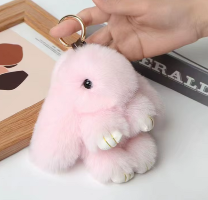 Fluffy Bunny Keychain