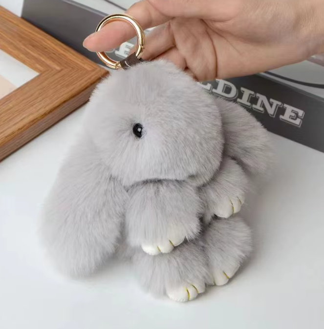 Fluffy Bunny Keychain