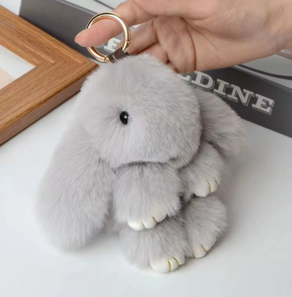 Fluffy Bunny Keychain