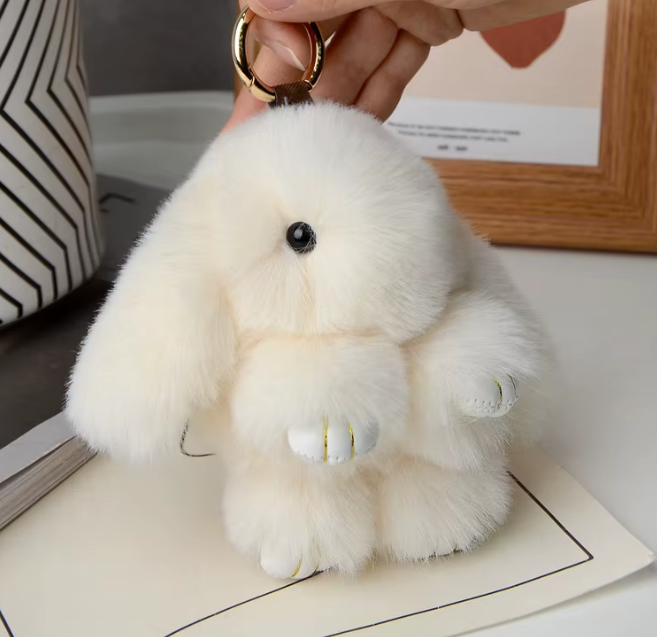 Fluffy Bunny Keychain