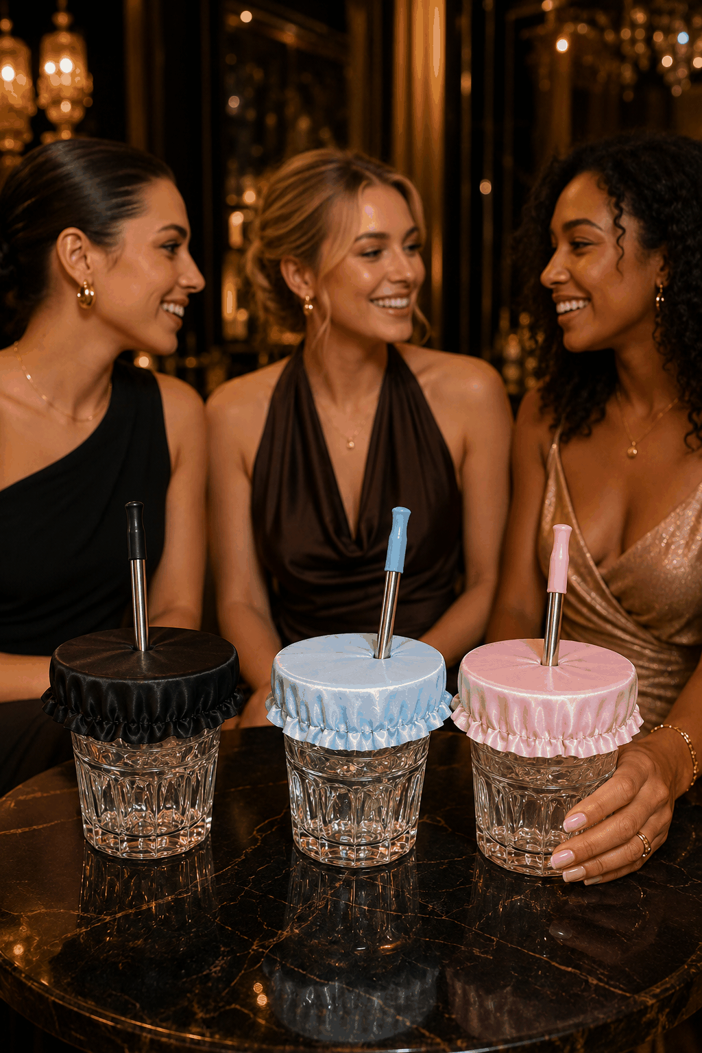 Get Ready Essentials Set by Safe & Sassy with satin scrunchie, personal alarm, reusable straw, and keyring