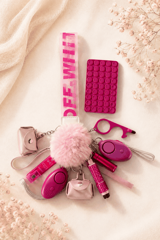 11-item safety keychain bundle with free sassy glow kit